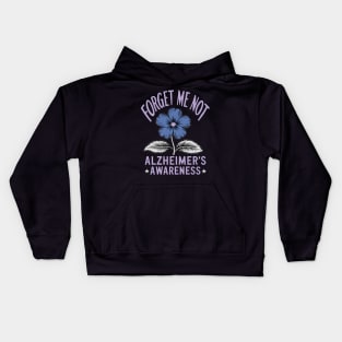 Forget Me Not Alzheimer's Awareness Colorful Design Kids Hoodie